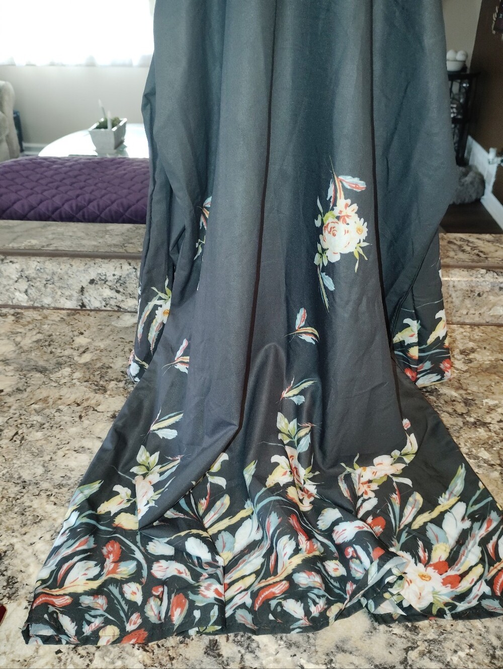 Nwt 8 Women's Black Floral Maxi Skirt - Elegant Flowing Design - Picture 3 of 7